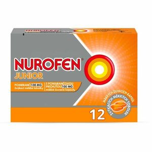 Nurofen Junior Pomeranč 100 mg 12 žvýkacích tobolek obraz