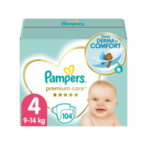 Pampers Premium Care vel. 4 9–14 kg dětské pleny 104 ks obraz