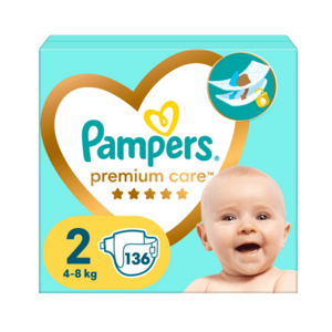 Pampers Premium Care vel. 2 4-8 kg dětské pleny 136 ks obraz
