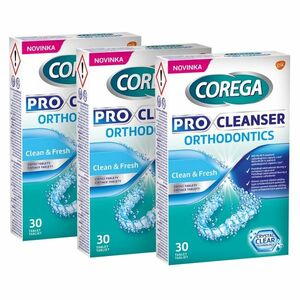 COREGA Pro cleanser orthodontics čistící tablety pro rovnátka 3 x 30 kusů obraz
