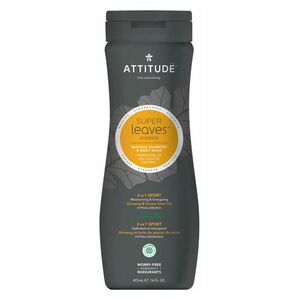 ATTITUDE Super leaves s detoxikačním účinkem normální vlasy přírodní pánský šampón & tělové mýdlo 2 v 1 473 ml obraz