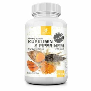 ALLNATURE Kurkumin s piperinem bylinný extrakt 60 kapslí obraz