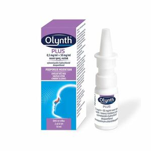 OLYNTH® Plus 0, 5 mg/ml + 50 mg/ml nosní sprej, roztok pro děti od 2 let obraz