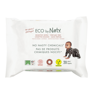 Eco Naty ECO vlhčené ubrousky Naty bez vůně - pro citlivou pokožku (20 ks) obraz