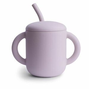 Mushie - silikonový pohárek se slámkou - Soft Lilac obraz