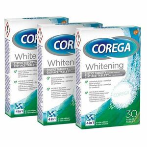 Corega Tablety Whitening 3 x 30 ks obraz
