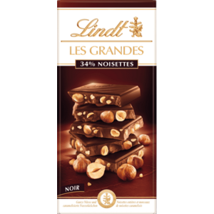 Lindt Hořká čokoláda Les Grandes s celými lískovými jádry 150 g obraz