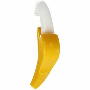 Bam-Bam Teether silikonový zubní kartáček s kousátkem 4m+ Banan 1 ks obraz