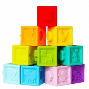 Bam-Bam Rubber Blocks měkké senzorické hrací kostky 6m+ Animals 10 ks obraz