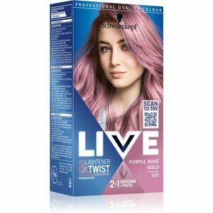 Schwarzkopf LIVE Lightener & Twist zesvětlovač a barva na vlasy odstín 105 Purple Rosé Gold 1 ks obraz