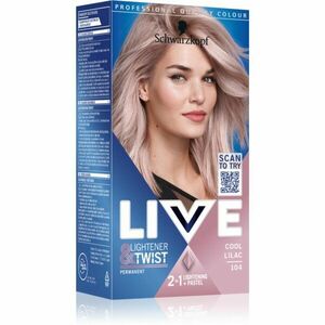 Schwarzkopf LIVE Lightener & Twist permanentní barva na vlasy pro zesvětlení vlasů odstín 104 Cool Lilac 1 ks obraz