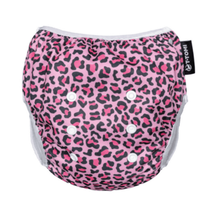 T-tomi Plenkové plavky s volánky 1 ks růžový gepard obraz