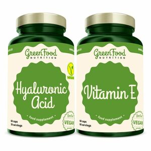 GREENFOOD NUTRITION Hyaluronic acid 60 kapslí + vitamin E 60 kapslí obraz