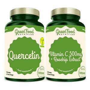 GREENFOOD NUTRITION Quercetin 90 kapslí + vitamin C 500 mg 60 kapslí obraz