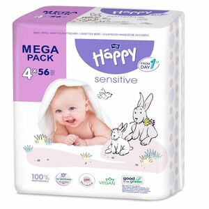 BELLA HAPPY Baby mega pack čistící vlhčené ubrousky sensitive 224 kusů obraz