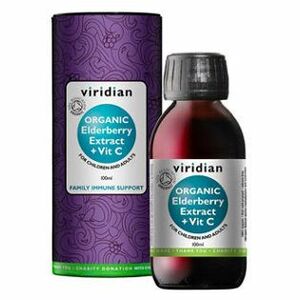 VIRIDIAN Nutrition organic elderberry extract + vitamin C 100 ml obraz