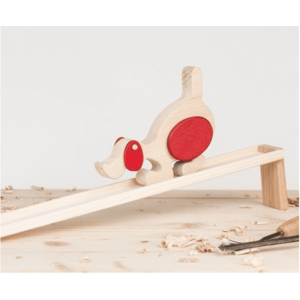 Montessori hračka – chodicí pejsek s dráhou obraz
