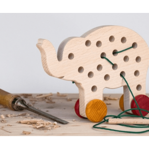 Didaktická Montessori hračka – provlékačka Slon obraz