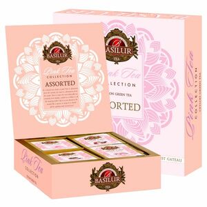 BASILUR Gift Pink Tea Assorted přebal variace zelených čajů 40 gastro sáčků obraz