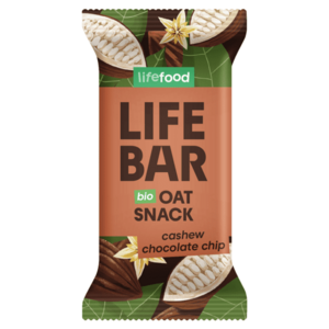 LIFEFOOD Lifebar Oat snack s kešu a kousky čokolády BIO 40 g obraz