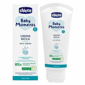 CHICCO Baby Moments vyživující krém 85% přírodních složek 0m+ 100 ml obraz