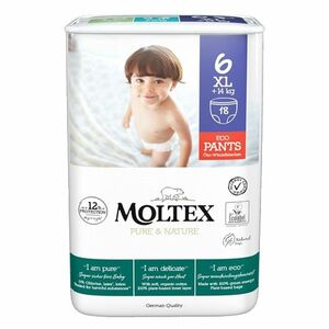 MOLTEX Pure & Nature XL Natahovací plenkové kalhotky +14 kg 18 kusů obraz