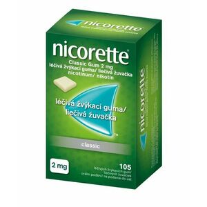 Nicorette Classic Gum 2 mg léčivá žvýkací guma 105 žvýkaček obraz