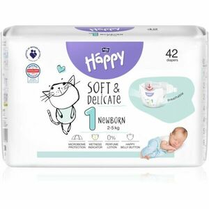 BELLA Baby Happy Soft&Delicate Size 1 Newborn jednorázové pleny 2-5 kg 42 ks obraz