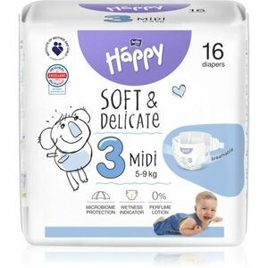 BELLA Baby Happy Soft&Delicate Size 3 MIdi jednorázové pleny 5-9 kg 16 ks obraz