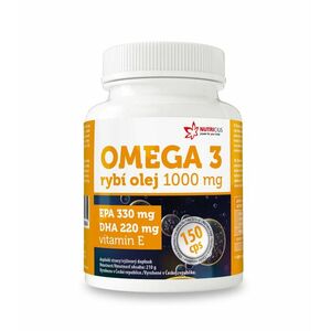 Nutricius Omega 3 Rybí olej 1000 mg EPA 330 mg/DHA 220 mg + vitamín E 150 kapslí obraz