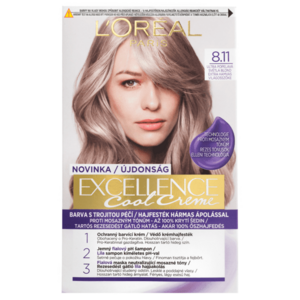 Loréal Paris Excellence Cool Creme odstín 8.11 ultra popelavá světlá blond barva na vlasy obraz