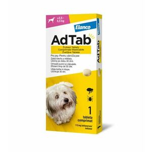AdTab Žvýkací tablety pro psy >2, 5-5, 5 kg 112 mg 1 tableta obraz