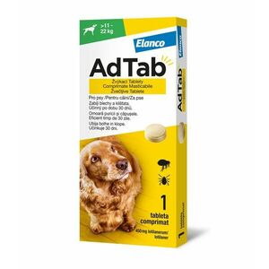 AdTab Žvýkací tablety pro psy >11-22 kg 450 mg 1 tableta obraz