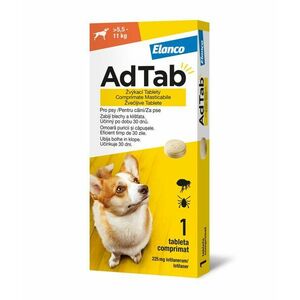 AdTab Žvýkací tablety pro psy >5, 5-11 kg 225 mg 1 tableta obraz