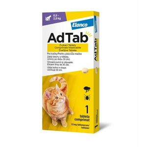 AdTab Žvýkací tablety pro kočky 0, 5-2 kg 12 mg 1 tableta obraz