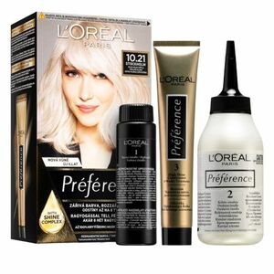 L'Oréal Paris Permanentní barva na vlasy Préférence 10.21 Stockholm Velmi světlá perlová blond 174 ml obraz