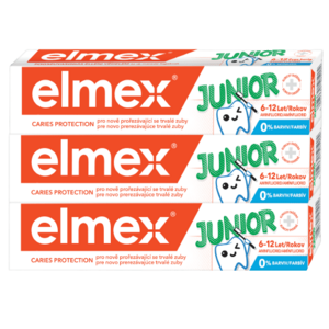 Elmex Junior Zubní pasta pro děti ve věku 6-12 let 3 x 75 ml obraz