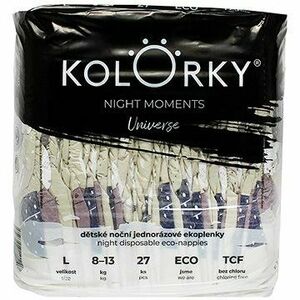Kolorky Night Moments - Vesmír - L (8-13 kg) noční jednorázové ekoplenky 27 ks obraz