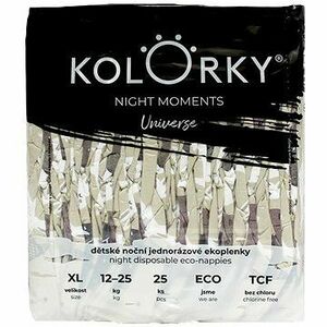 Kolorky Night Moments - Vesmír - XL (12-25 kg) noční jednorázové ekoplenky 25 ks obraz