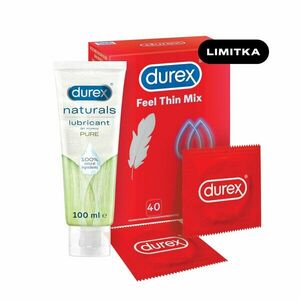 Durex SEX Feel Thin MIX 40ks + gel 100 ml obraz