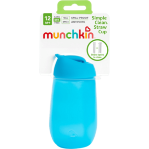 Munchkin Simple Clean lahvička s brčkem 12+, modrá 296 ml obraz