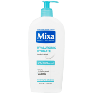 Mixa Hyaluronic Hydrate intenzivní hydratační tělové mléko pro normální a suchou pokožku 400 ml obraz