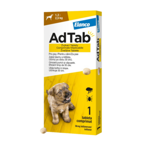 AdTab 56mg Žvýkací tableta pro psy 1, 3 - 2, 5kg obraz