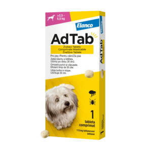 AdTab 112mg Žvýkací tableta pro psy 2, 5 – 5, 5kg obraz
