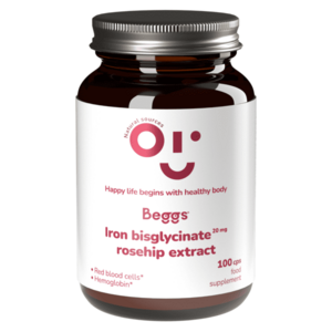 Beggs Iron bisglycinate 20mg, rosehip extract 100 kapslí obraz
