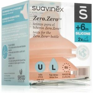 Suavinex Zero Zero Bottle Teat savička na láhev L Dense Flow 6 m+ 2 ks obraz