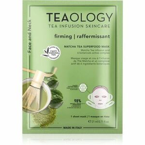 Teaology Face Mask Matcha Tea Superfood zpevňující plátýnková maska na kontury obličeje s matchou 21 ml obraz