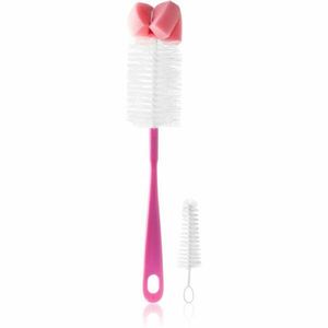 BabyOno Take Care Brush for Bottles and Teats with Mini Brush & Sponge Tip kartáč na čištění Pink 2 ks obraz