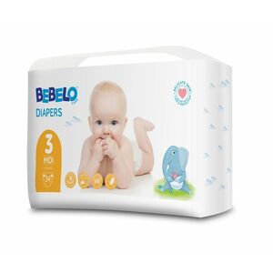 BEBELO Care Diapers Midi 3 dětské pleny 54 ks obraz