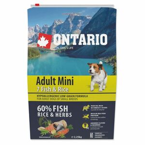 ONTARIO Dog Adult Mini fish & rice granule pro psy 1 ks, Hmotnost balení (g): 2, 25 kg obraz